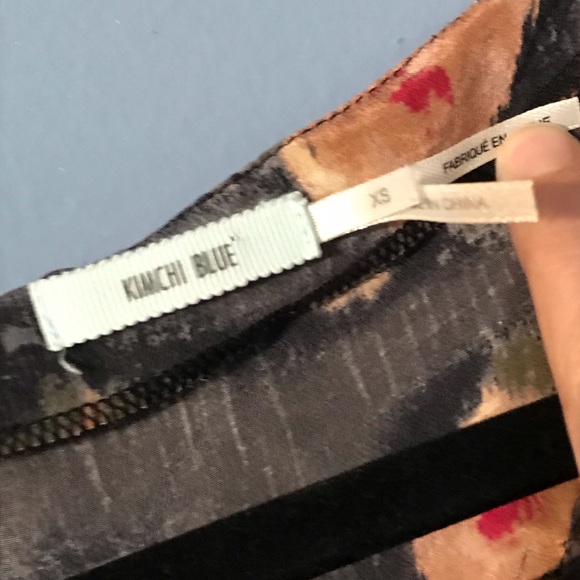 Kimchi Blue Silk Floral Shirt Dress size XS - Picture 3 of 5